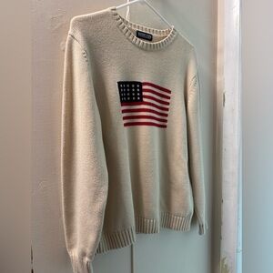 Lands’ End American Flag Knit Sweater